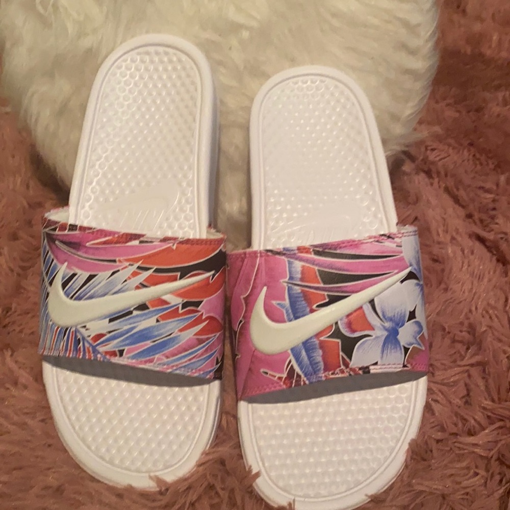 Tropical Print Nike Slides